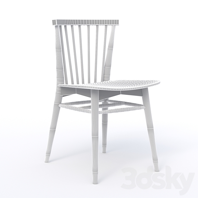 Rus Black Dining Chair 3ds Max - thumbnail 3