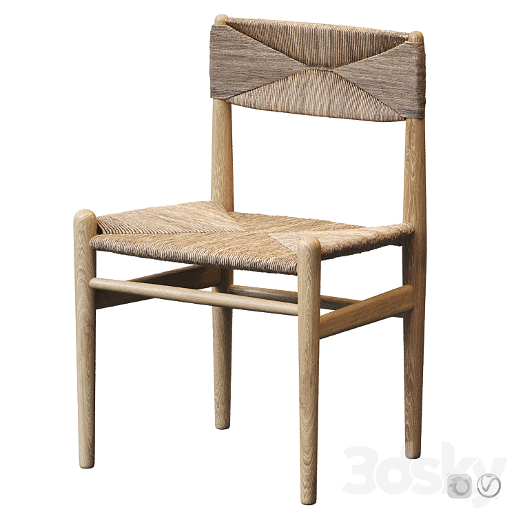 Rustic Wood and Woven Chair – Set 01 3DS Max Model - thumbnail 1