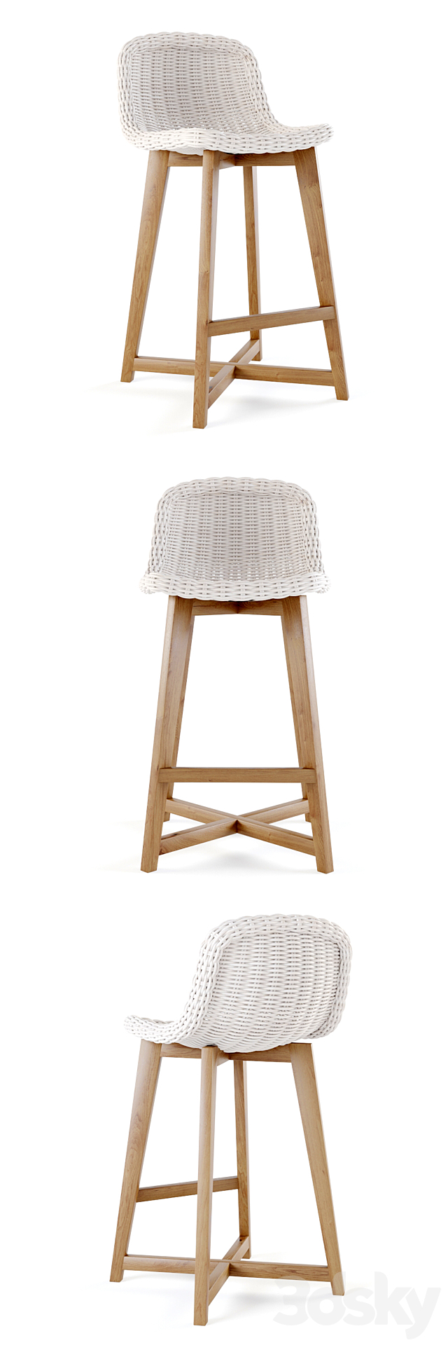 S2DIO – Wood and resin high chair NORWAY 3DSMax File - thumbnail 2