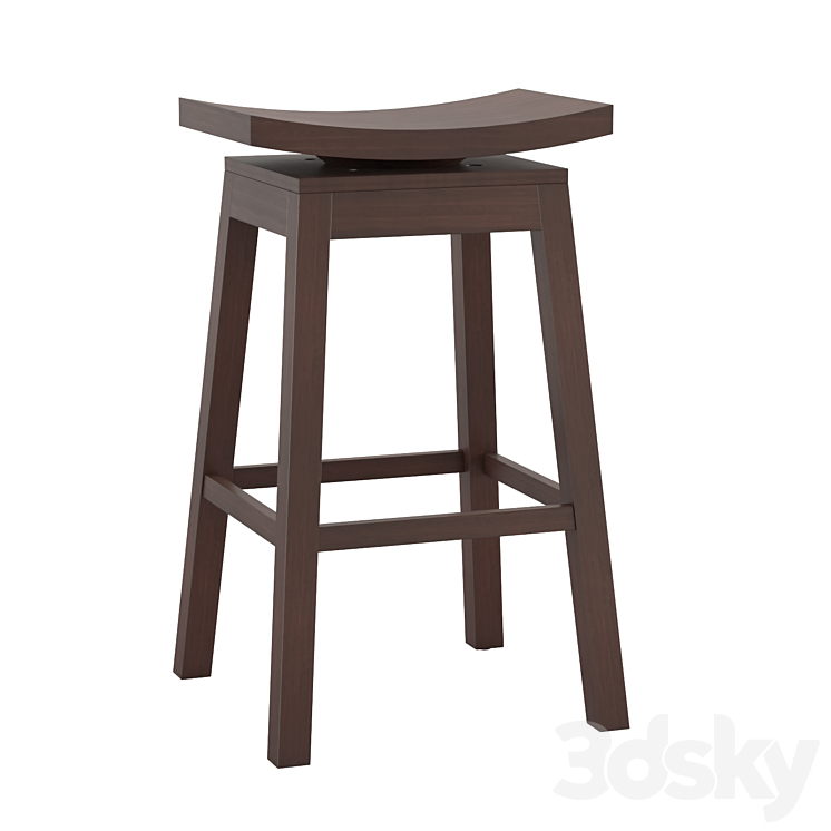 Saddle bar stool 3DS Max Model - thumbnail 1