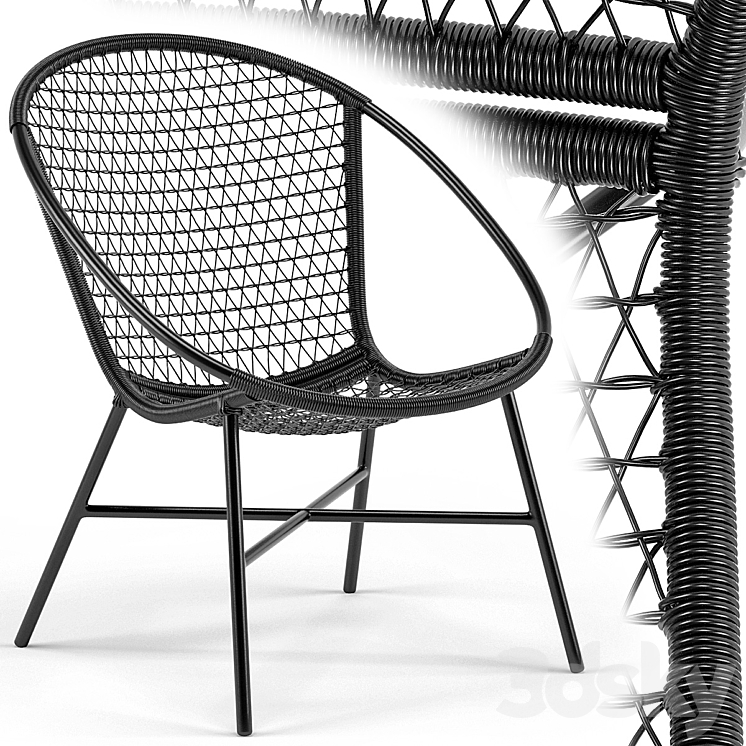 Sala Graphite Lounge Chair 3DS Max - thumbnail 1