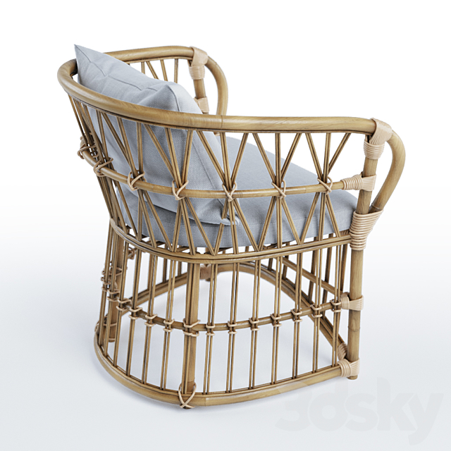 San francisco rattan chair 3DS Max Model - thumbnail 2