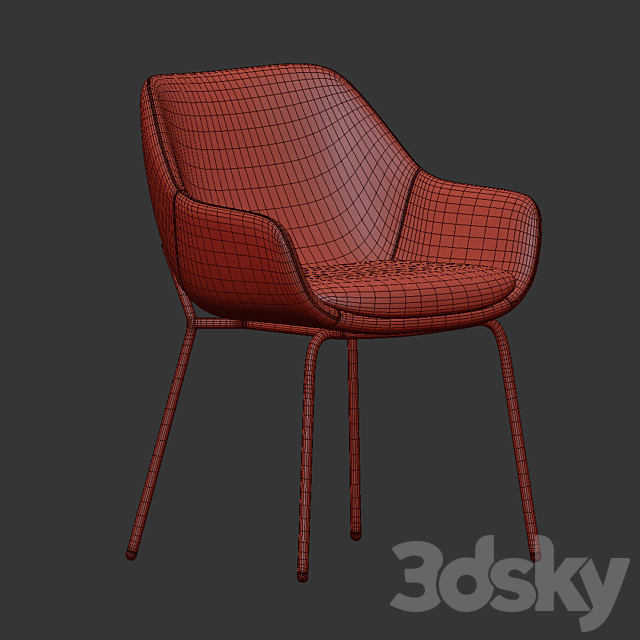 Savile Tub Dining Chairs 3DS Max Model - thumbnail 4