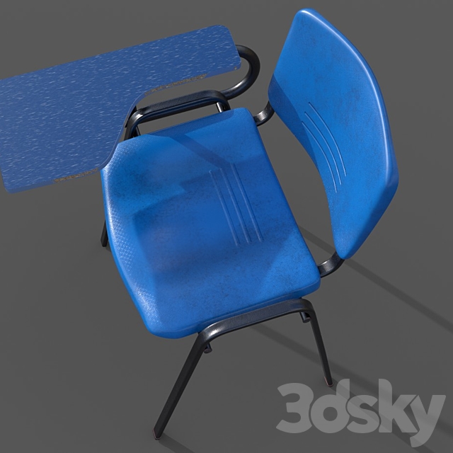 School chairs 3DS Max Model - thumbnail 2