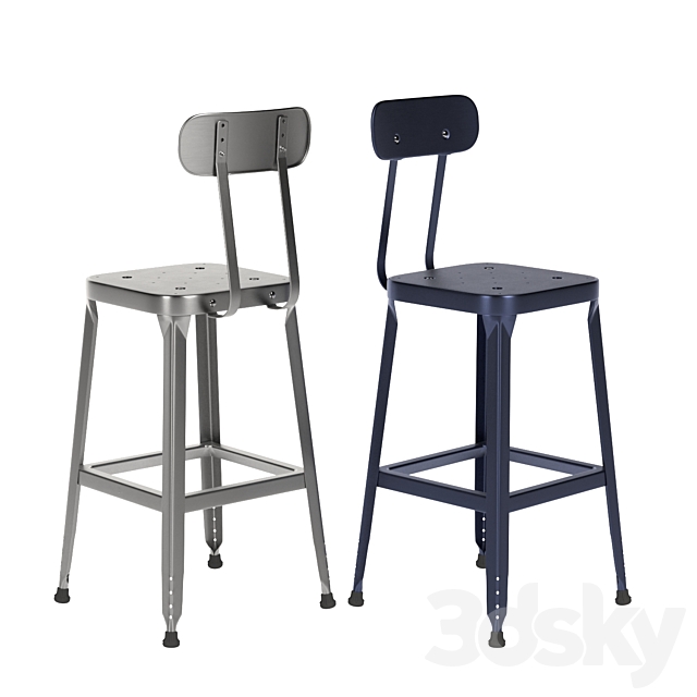 Schoolhouse Backed Utility Stool 26 3DSMax File - thumbnail 2