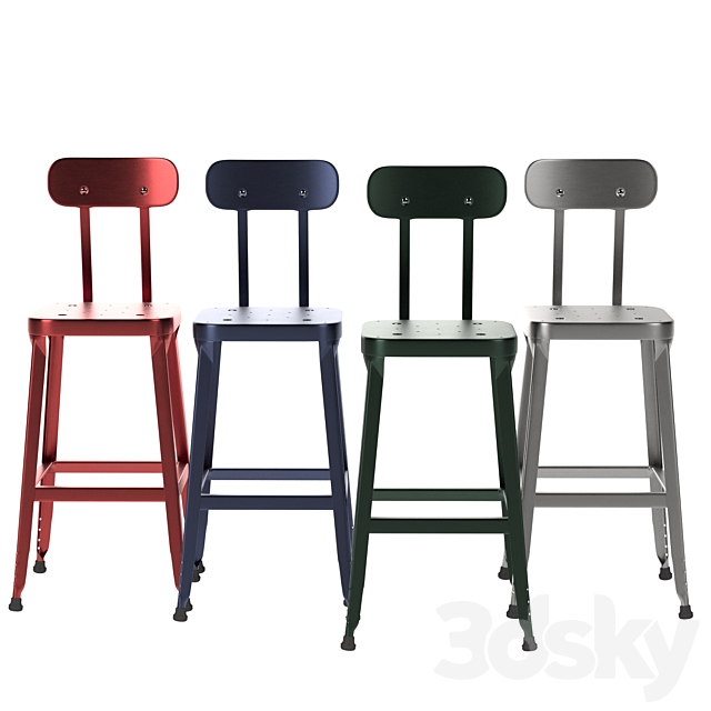 Schoolhouse Backed Utility Stool 26 3DSMax File - thumbnail 4