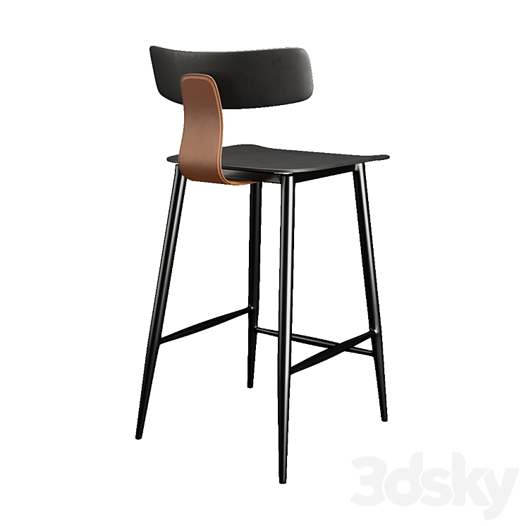 Semi-bar chair Ant 3DS Max Model - thumbnail 2