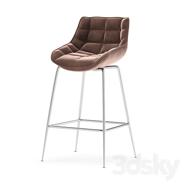 SEMI-BAR CHAIR B-140 MOCCO-VELVET 3DSMax File - thumbnail 2