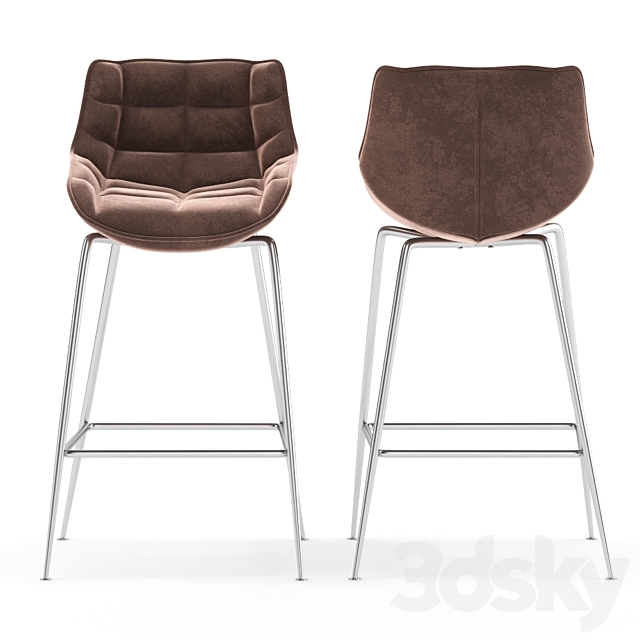 SEMI-BAR CHAIR B-140 MOCCO-VELVET 3DSMax File - thumbnail 3