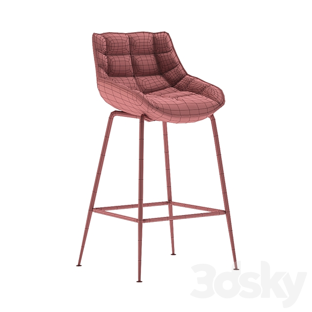 SEMI-BAR CHAIR B-140 MOCCO-VELVET 3DSMax File - thumbnail 4