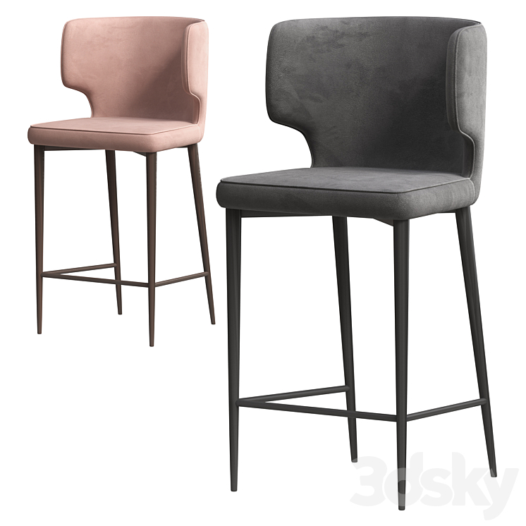 Semi-bar chair Mateo from Stoolgroup 3DS Max Model - thumbnail 1