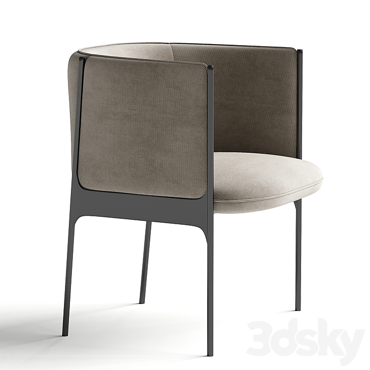 Sepal Dining Chair 3DS Max Model - thumbnail 2