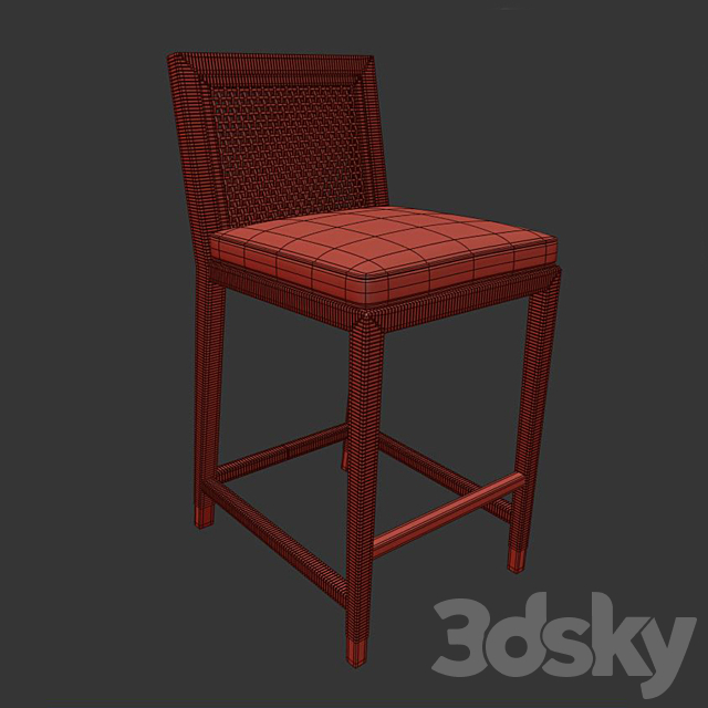 Serena and Lily Balboa counter stool 3ds Max - thumbnail 2