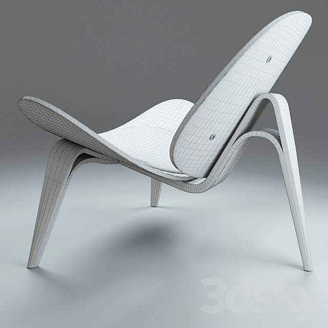 Shell Chair by Hans J. Wegner 3DS Max Model - thumbnail 2