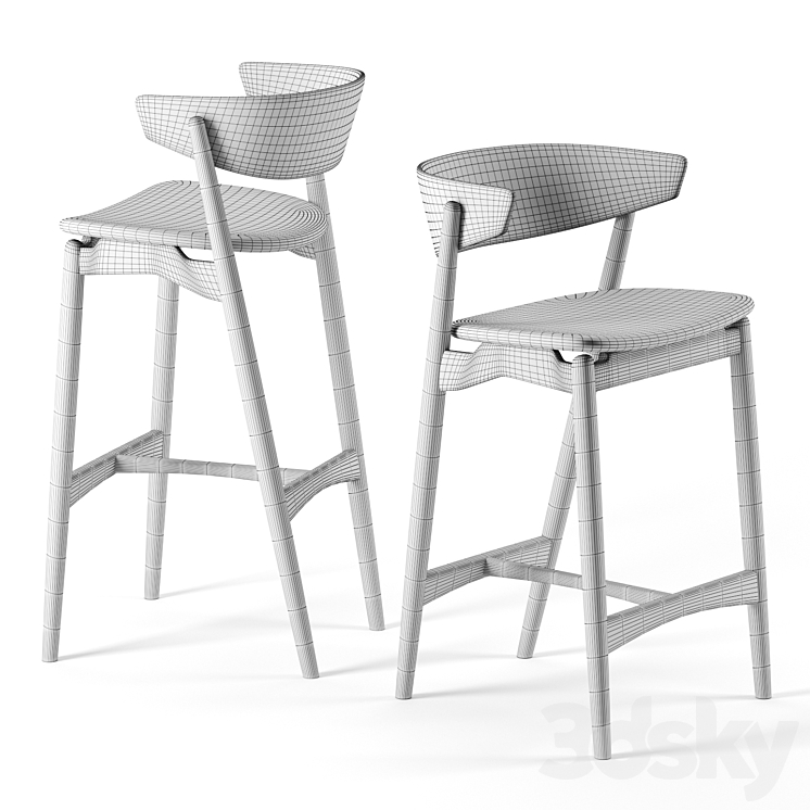 SIBAST 7 bar stool 3DS Max Model - thumbnail 2