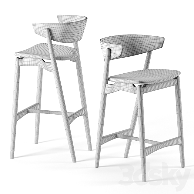 SIBAST 7 bar stool 3DSMax File - thumbnail 2