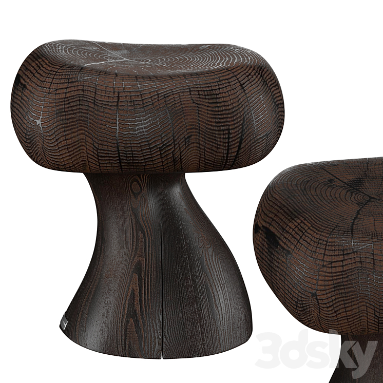 Sieben Riva 1920 Stool 3DS Max Model - thumbnail 1