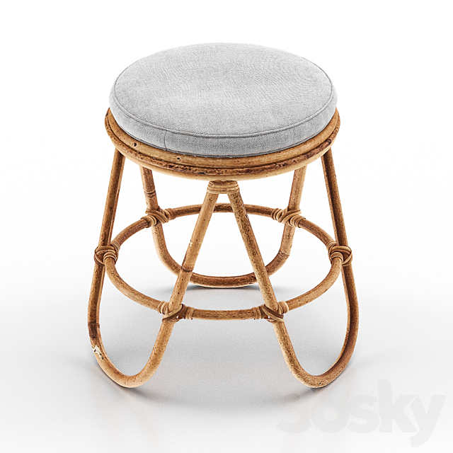 SKYE Rattan Stool 3DS Max Model - thumbnail 2