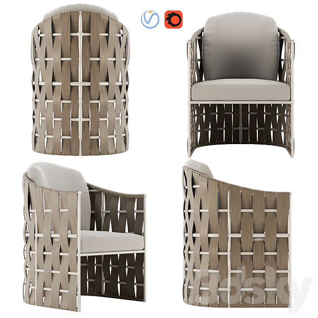 Skyline Designs Strips dining chair 3ds Max - thumbnail 1