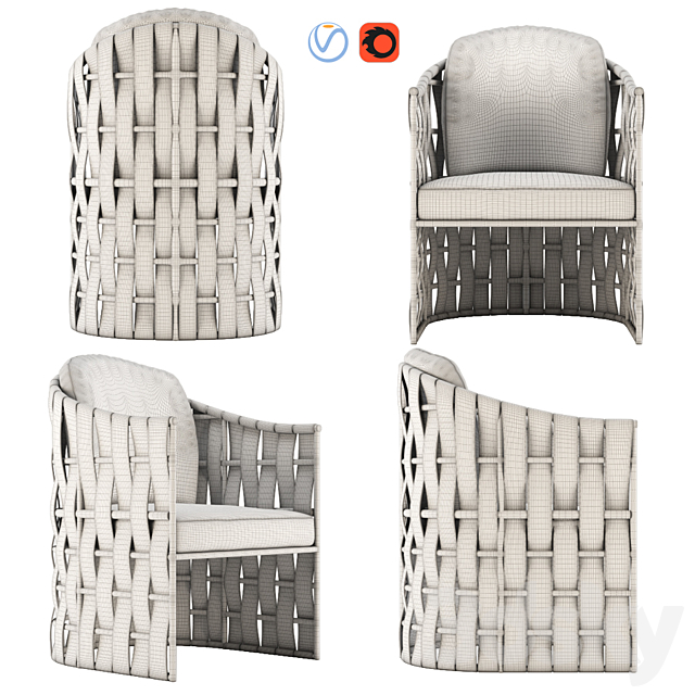 Skyline Designs Strips dining chair 3ds Max - thumbnail 2