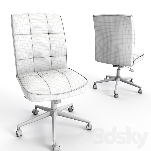 Slimline Tilt Task Chair 3DS Max Model - thumbnail 3