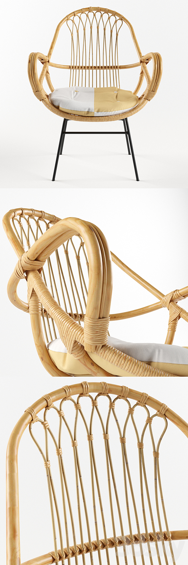 Sling Back Chair Natural 3DSMax File - thumbnail 3