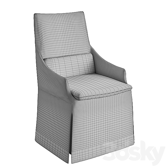 Slip Cover Chair 3DS Max Model - thumbnail 2