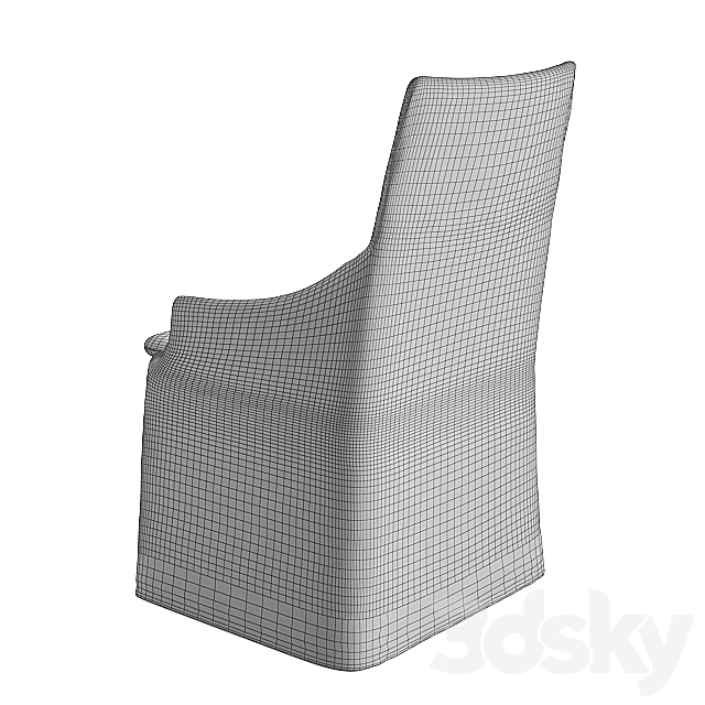 Slip Cover Chair 3DS Max Model - thumbnail 4