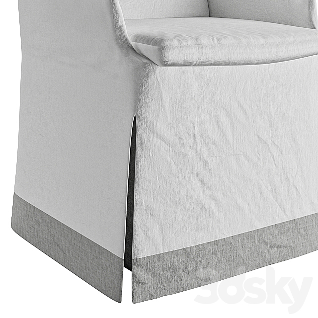 Slip Cover Chair 3DS Max Model - thumbnail 6