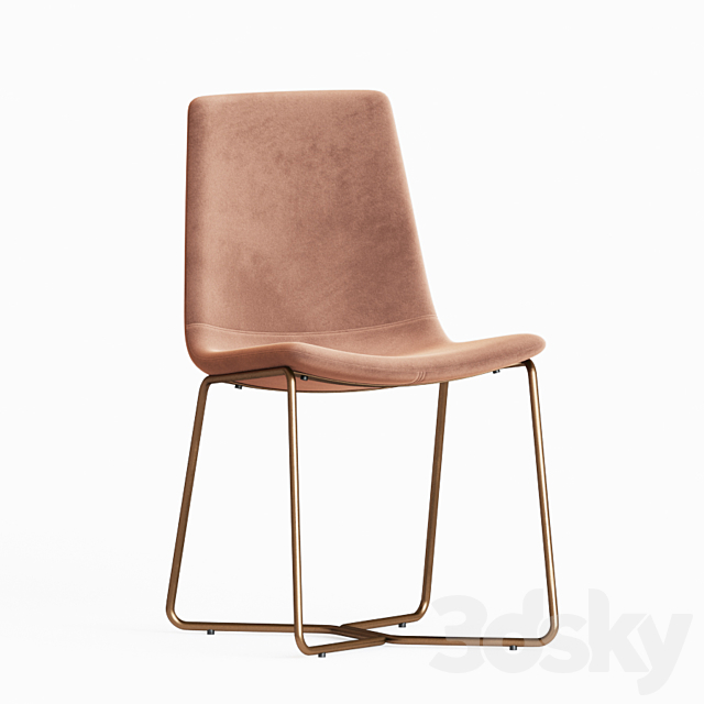 Slope Upholstered Dining Chair 3DSMax File - thumbnail 2