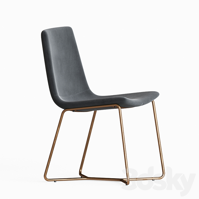 Slope Upholstered Dining Chair 3DSMax File - thumbnail 3