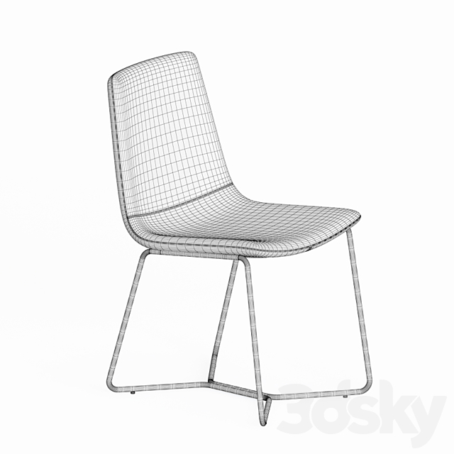 Slope Upholstered Dining Chair 3DSMax File - thumbnail 4