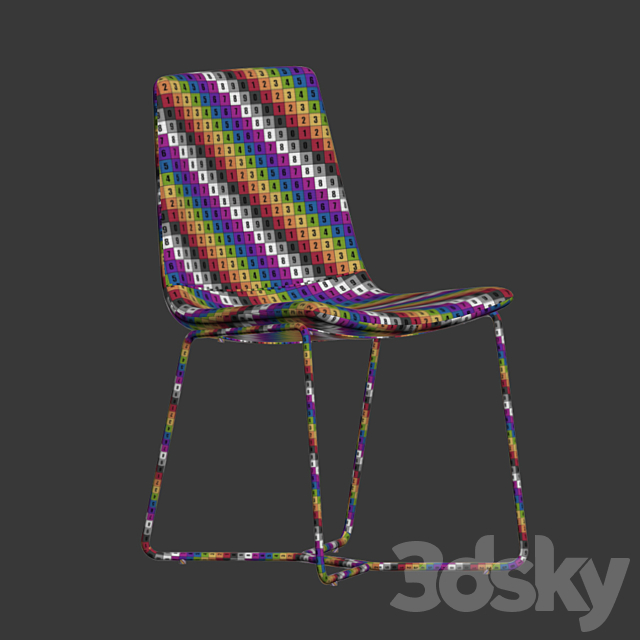 Slope Upholstered Dining Chair 3DSMax File - thumbnail 5