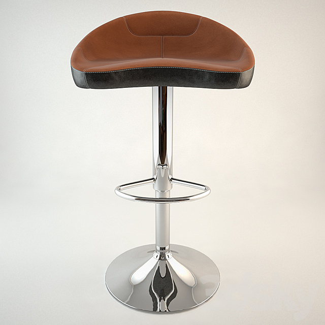 Slugger Bar Stool Black With Tan Stitching 3DSMax File - thumbnail 1