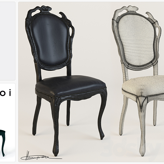 Smoke Dining Chair 3DSMax File - thumbnail 1