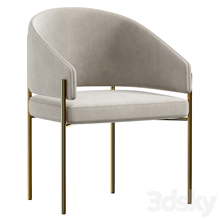 Solana Dining Chair 3DS Max Model - thumbnail 1