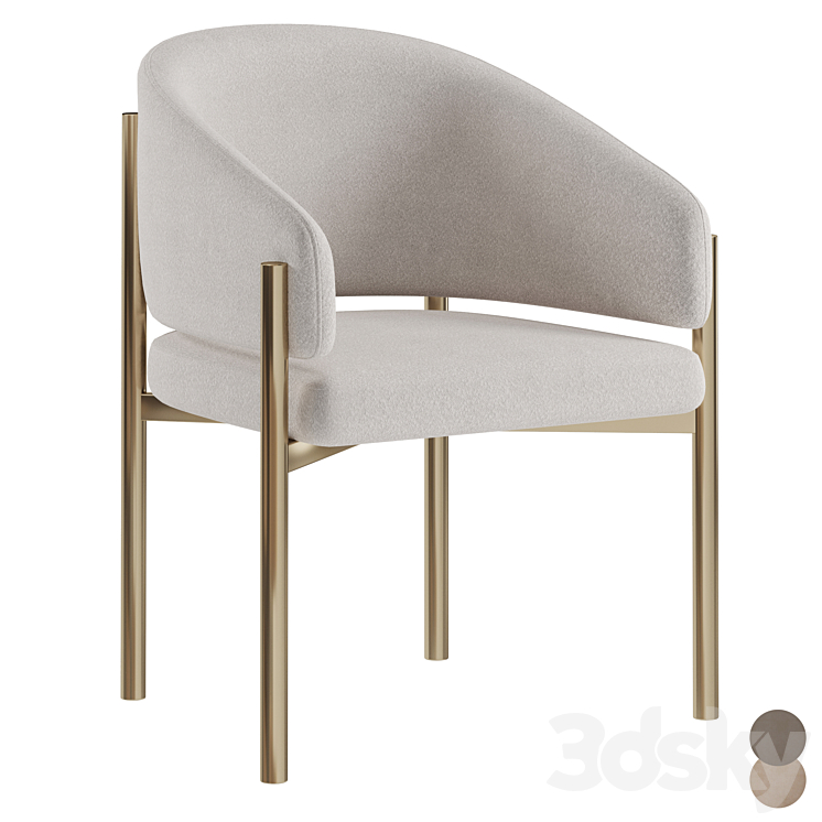 Solana Dining Chair 3DS Max Model - thumbnail 3