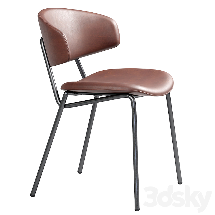 Sophia Padded Modern CHair 3DS Max Model - thumbnail 2