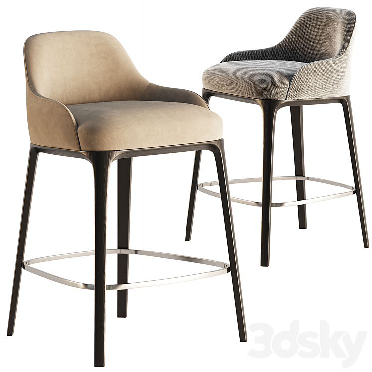 Sophie Bar Stool Minotti 3DS Max Model - thumbnail 3