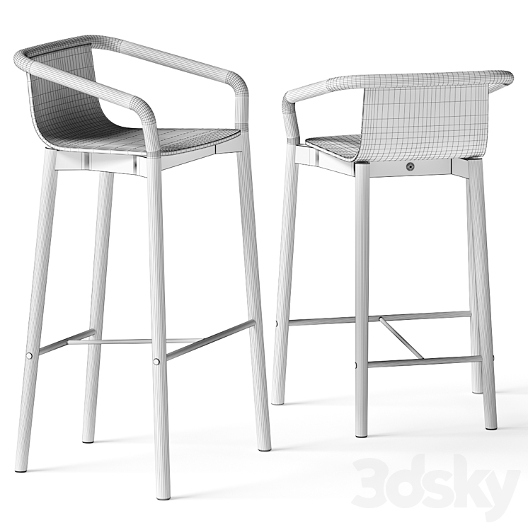 SP01 Thomas Bar Chairs 3DS Max Model - thumbnail 2