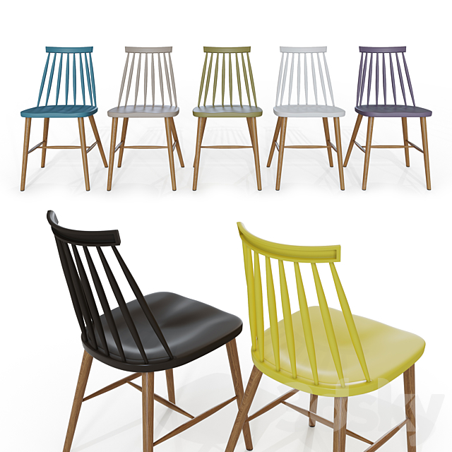 SPINDLE DINING CHAIR 3DS Max Model - thumbnail 2