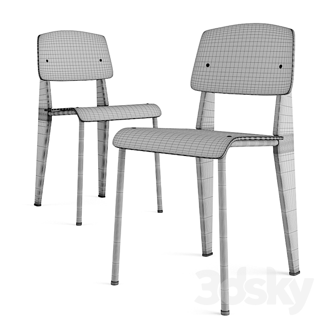 Standard chair by Vitra 3DS Max Model - thumbnail 4