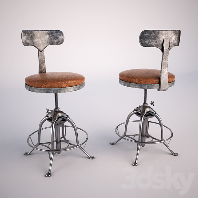 steampunk chair 3DS Max Model - thumbnail 1