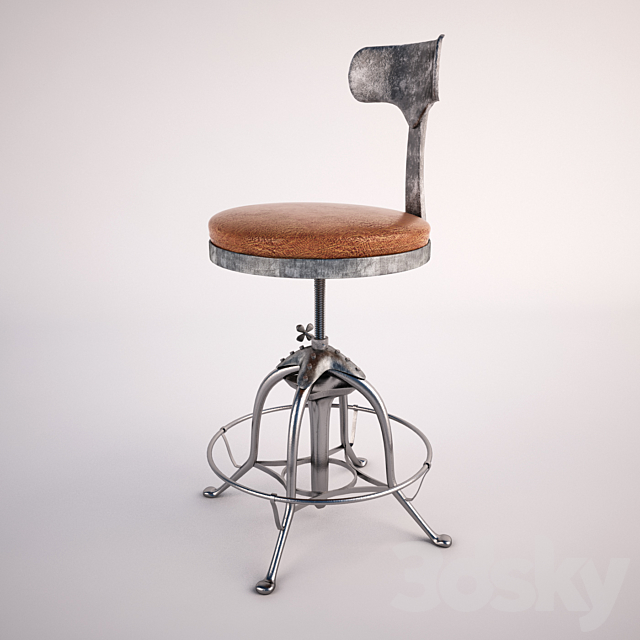 steampunk chair 3DS Max Model - thumbnail 2