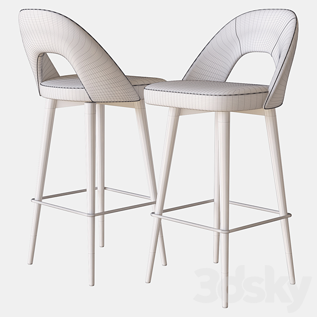 stool avorio eichholtz 3DSMax File - thumbnail 3