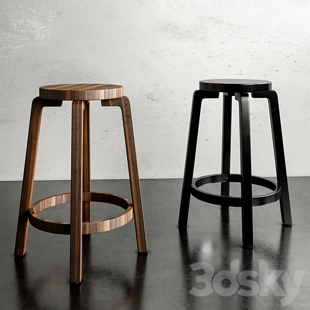 Stool bar Alvar Aalto 3DSMax File - thumbnail 1