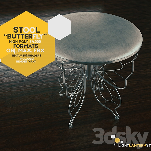 Stool Butterfly 3DSMax File - thumbnail 1