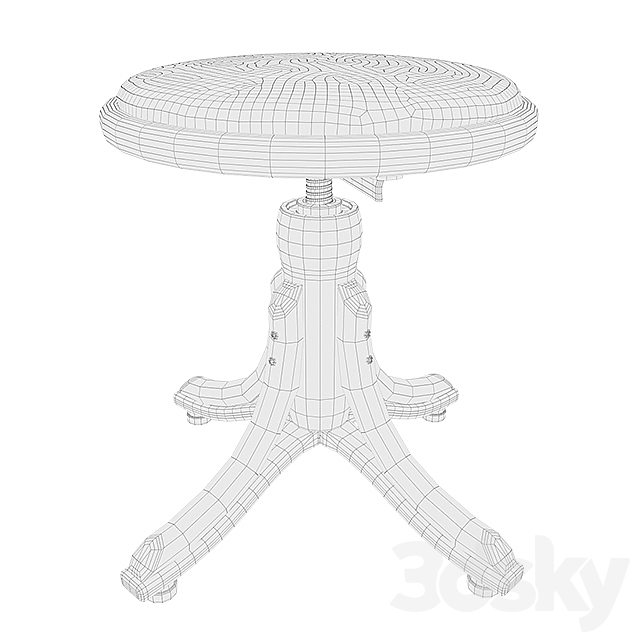 Stool for piano – TON stool piano 3DS Max Model - thumbnail 3