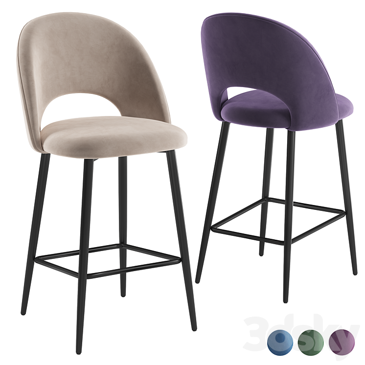 Stool Group Megan bar stool 3DS Max Model - thumbnail 1