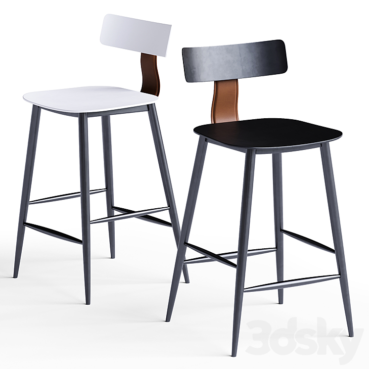 Stool Group Semi-bar chair ANT 3DS Max Model - thumbnail 1